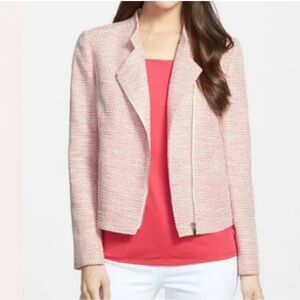 Classiques Entier | Front Zip Moto Blazer In Red Honey Tweed